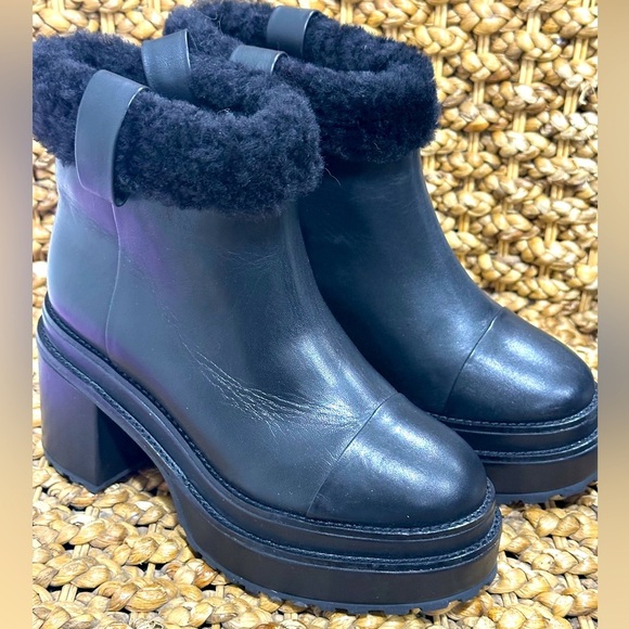 Cult Gia Black Leather Ankle Boots - Picture 1 of 7